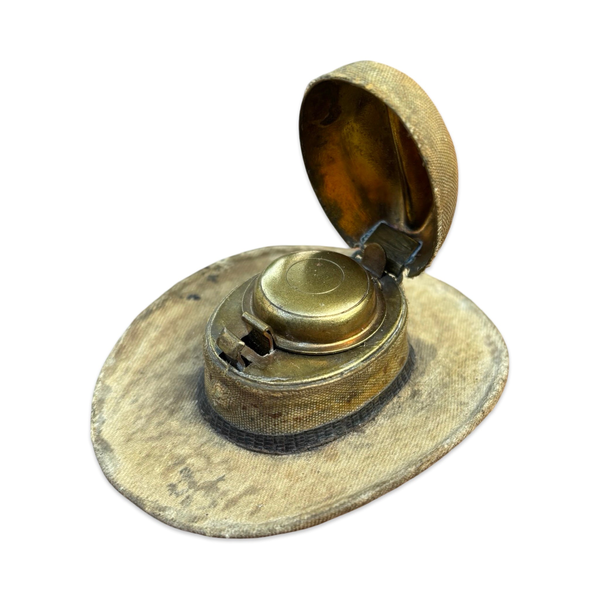 Edwardian Travelling Inkwell In The Form Of A Hat