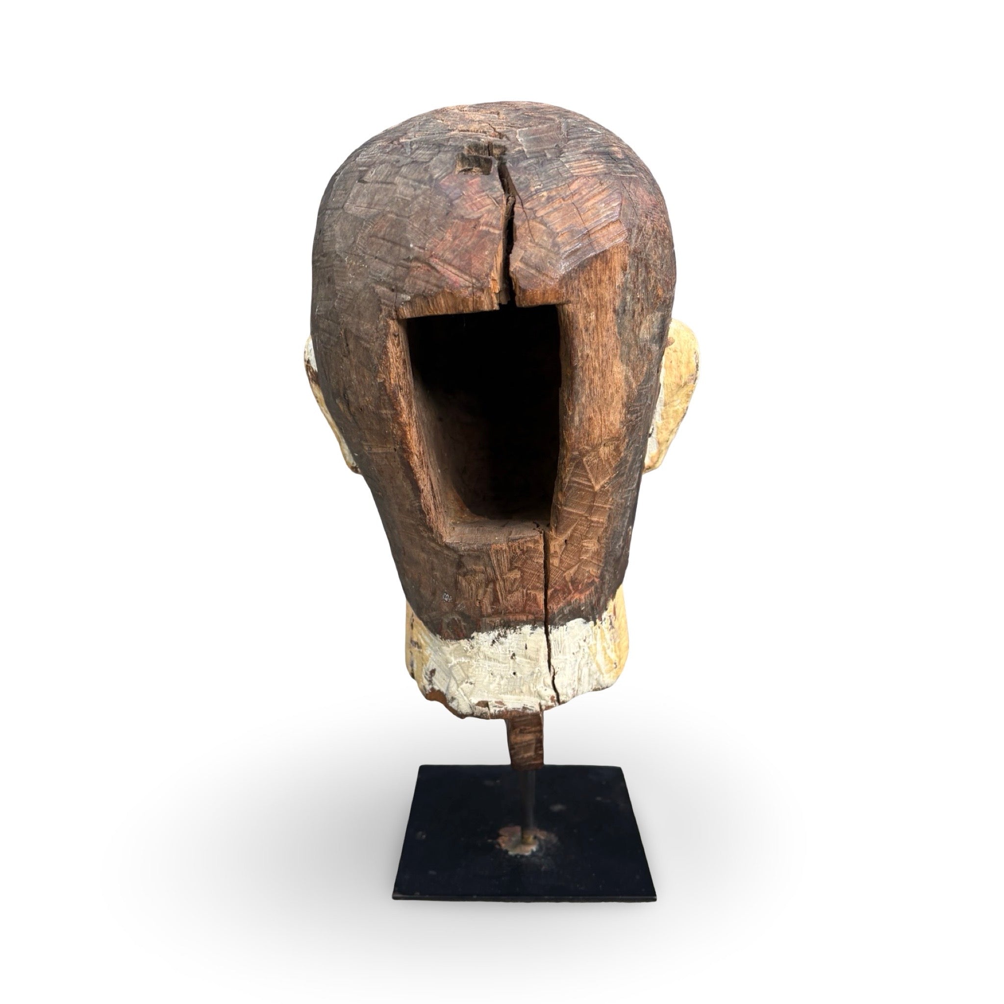 Early 19th Century Carved Wood Italian Santos Head