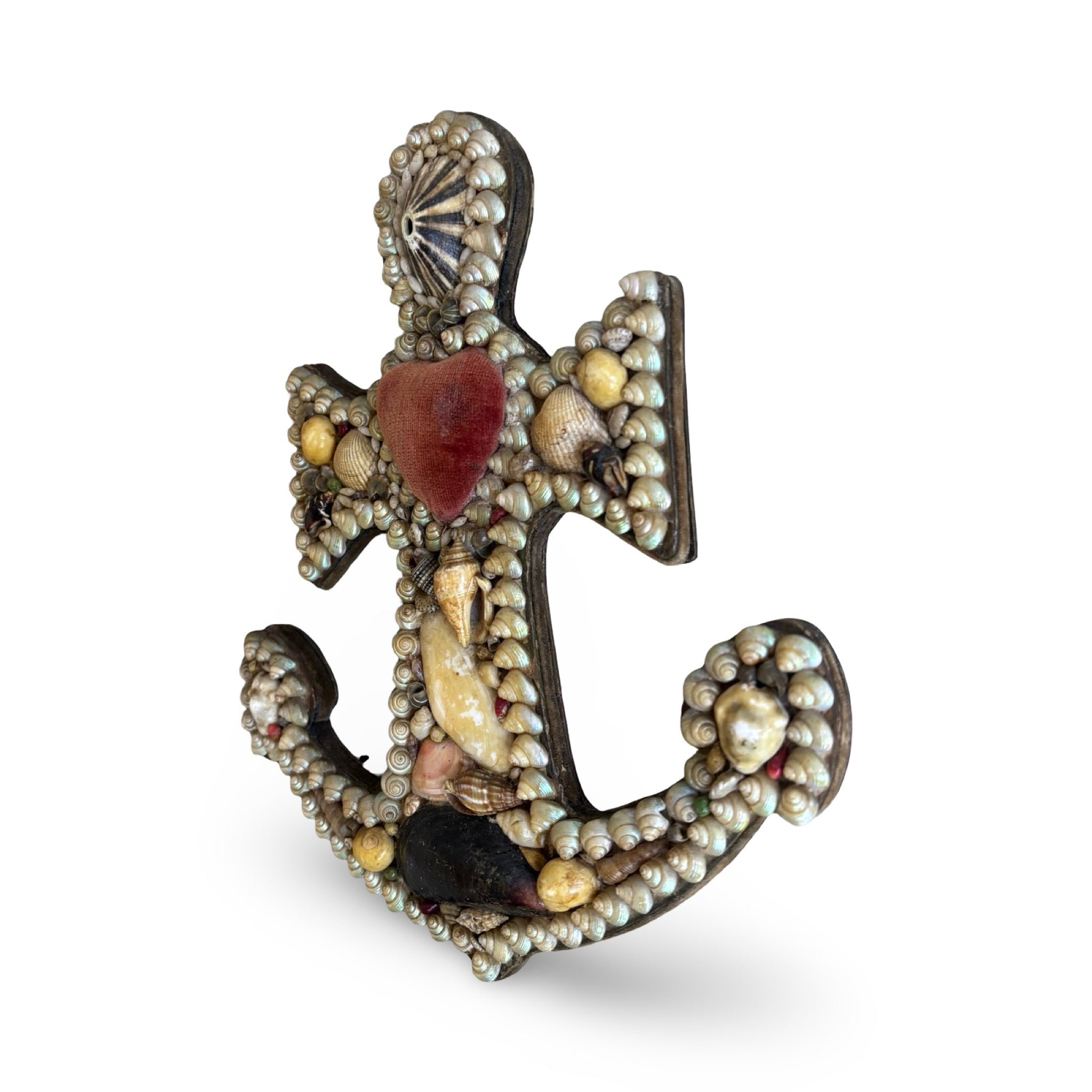 Shellwork Sailor's Valentine Anchor Circa. 1890