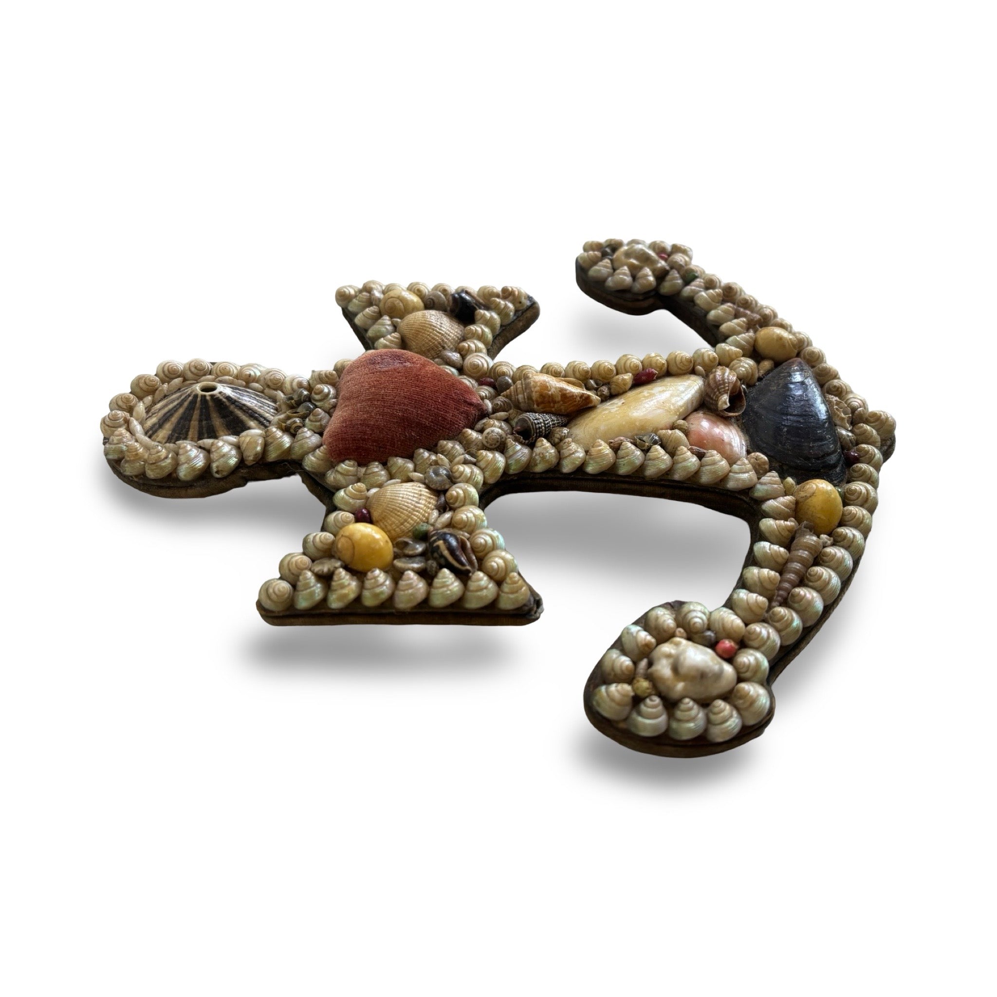 Shellwork Sailor's Valentine Anchor Circa. 1890