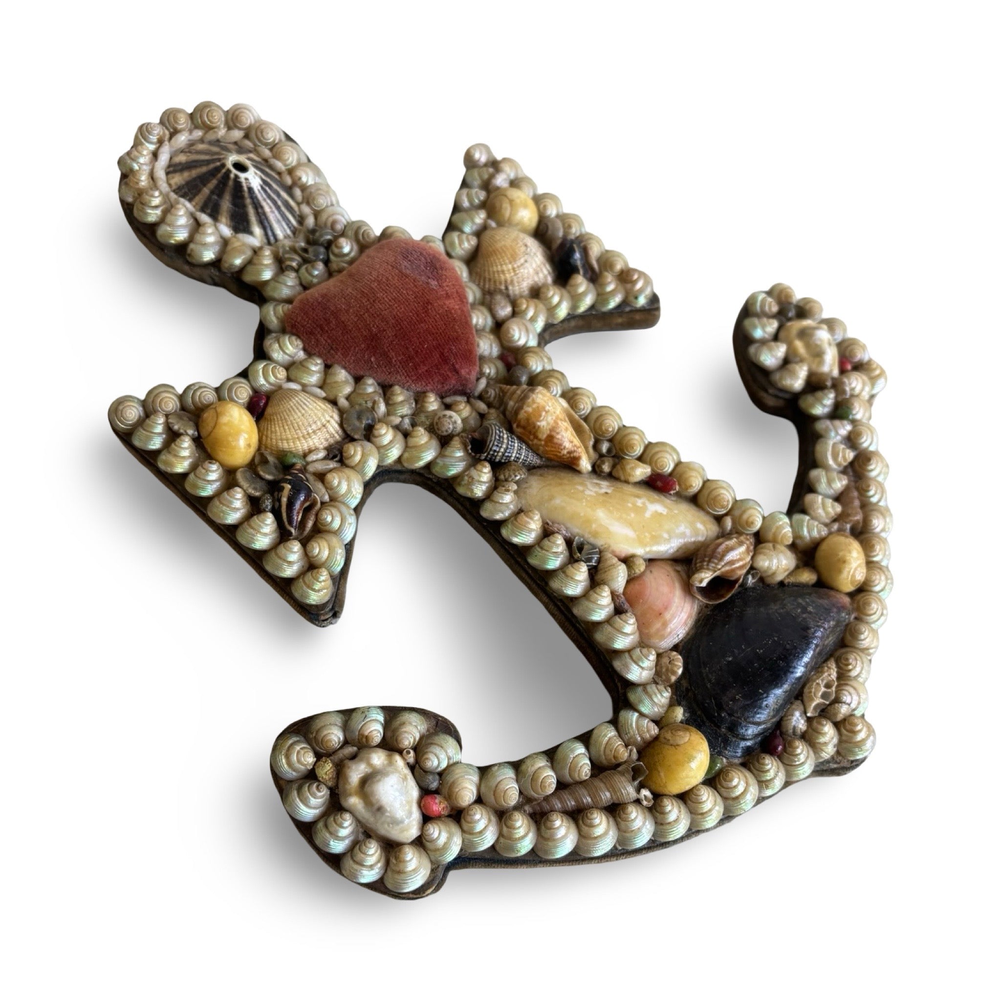 Shellwork Sailor's Valentine Anchor Circa. 1890