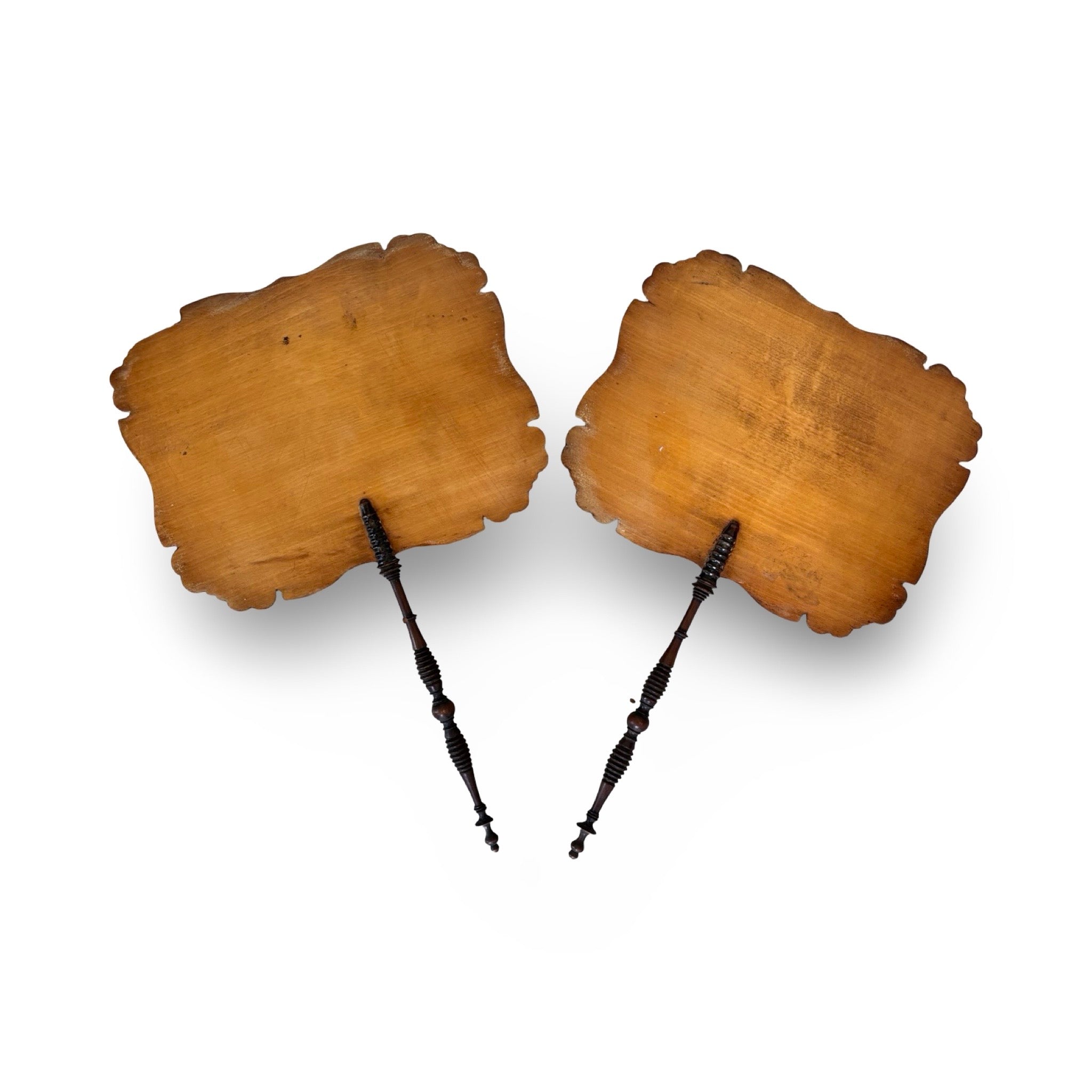 Pair of English Face Screens With Decoupage Dogs, Circa, 1825